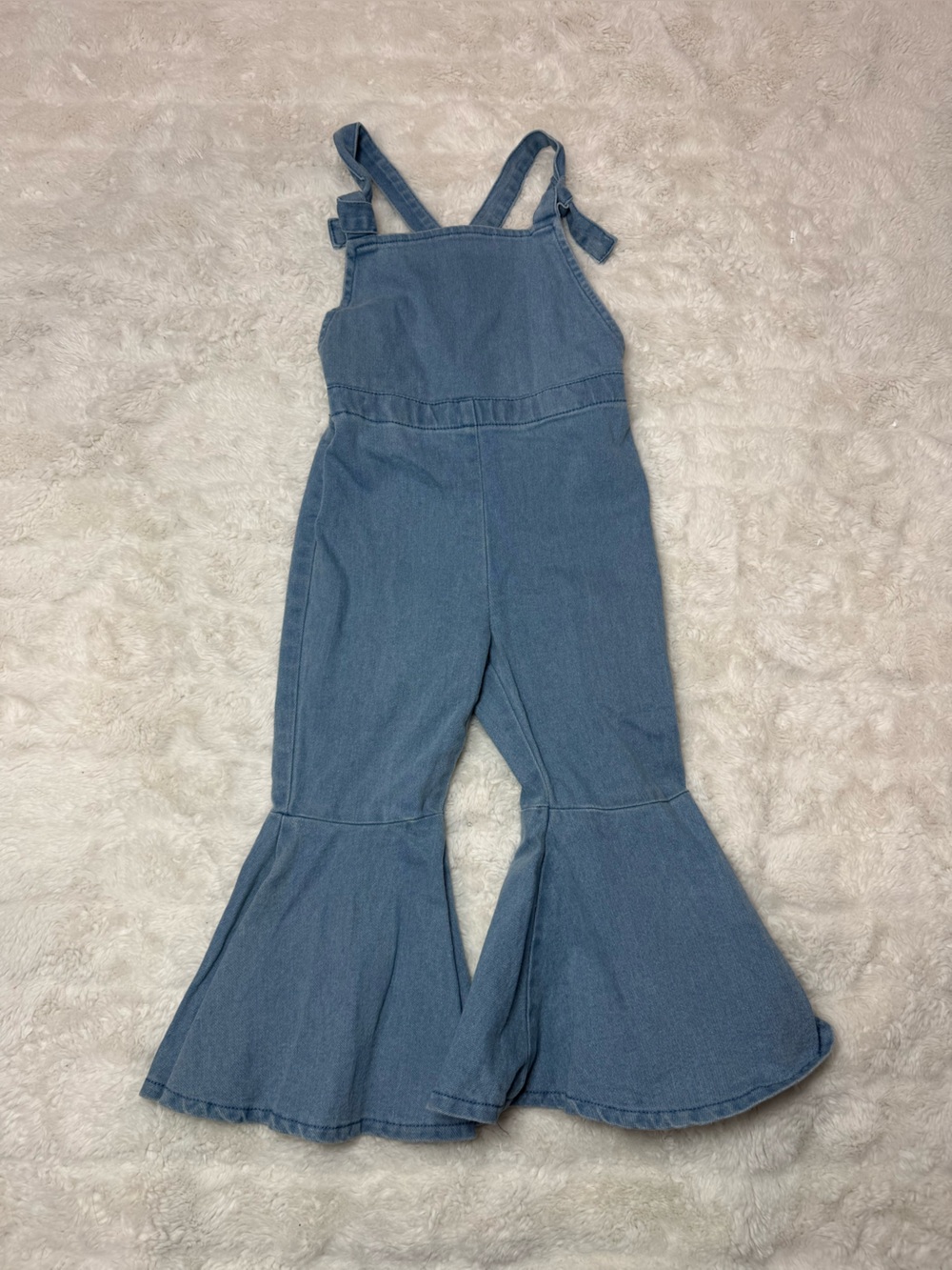 NWT Baileys Blossom Blue Denim Flare Overalls for Kids